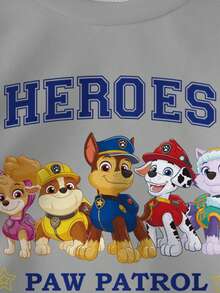 SHEIN | PAW Patrol Young Boy Casual Colorblock Cartoon Dog Pattern Crew Neck Sweatshirt, Autumn - White - View 4