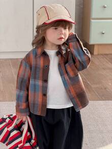 DAZY Toddler Girls' Plaid Casual Long Sleeve Shirt, Spring/Autumn