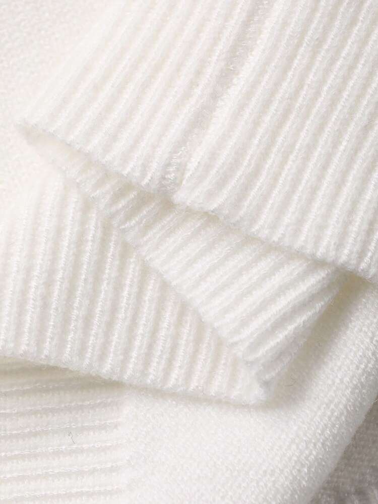 Toddler Girls' Colorblock Plaid Korean Style Autumn/Winter Letter Embroidery Long Sleeve Sweater