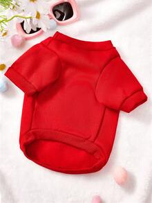 PETSIN 1 Pc Brown Teddy Bear White Letter Printed Pet Red Casual Style Autumn And Winter Thick Warm Pet Clothes - Red - View 8