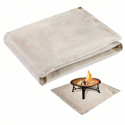1 Outdoor Fire Mat - Inch Thick Fire Blanket Under Fire Pit, Heat Resistant Outdoor Carpet, Indoor Wooden Deck, Lawn Protection (Excluding Nails)