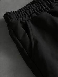 PAVTROS Men's Casual Color Block Drawstring Waist Jogger Pants With Zipper Hem, For Rave - Black - View 4