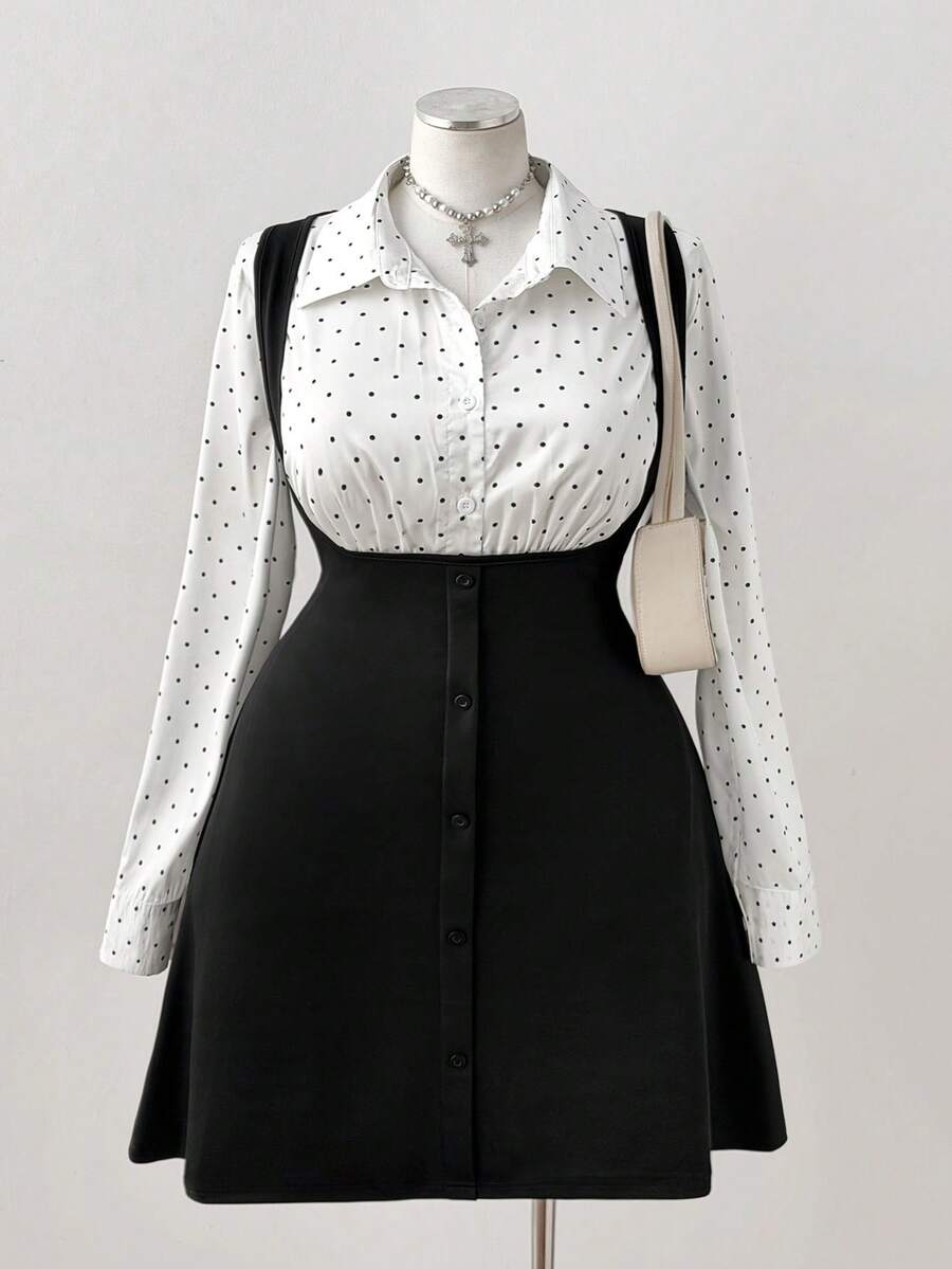 Sunspun Set 2 buc: cămașă cu mânecă lungă și fustă satinată verde-mazăre, croială în talie, potrivită pentru purtare zilnică, primăvară/toamnă și întâlniri.