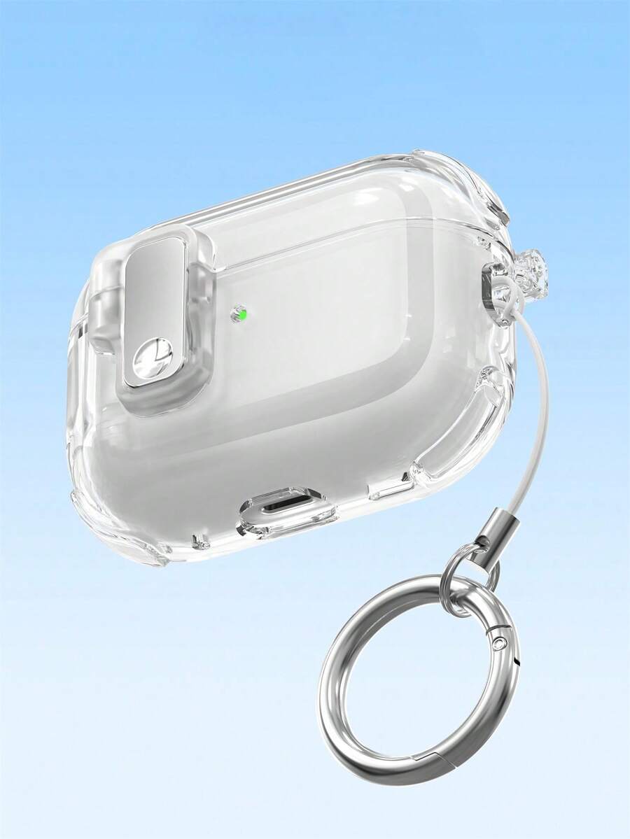 Cute Anti-Drop Automatic Clear Headphones Case Compatible With 1 2 3 4 Soft Compatible With Pro 2 Pro 3 Lock Anti-Lost Protective Cover - Clear - View 1