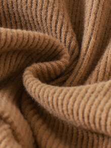 Elladie kids Young Girls Sweet Cute Peter Pan Collar Round Neck Long Sleeve Top Paired With Flared Pants Casual Minimalist Khaki T-Shirt Set Girls Brown Outfit Girls Light Brown Outfit Little Girl Autumn Suit Girls Fall Uniform Clothes - Brown - View 7