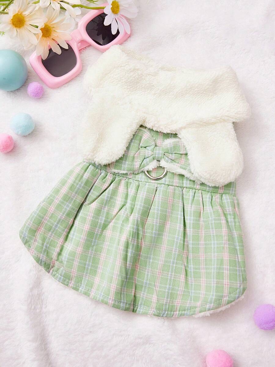 PETSIN Ropa para mascotas, vestidos para perros, vestidos de princesa, ropa esponjosa de otoño e invierno, vestidos para animales pequeños, vestidos lindos, accesorios para gatos, ropa para gatos, zapatos para perros, accesorios para gatos para gatos de interior, suministros para gatos, accesorios y suministros para mascotas navideñas, disfraces de Halloween para perros, suministros y accesorios para cachorros, artículos para perros pequeños - Verde - Ver 1