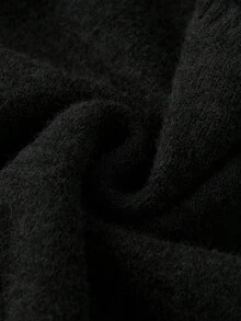 Coolane Women's Fall/Winter Streetwear Casual Laine Stretchy Comfortable Brown V-Neck T-Shirt And Petite Bell Bottoms Sweater,2pcs - Black - View 7