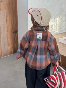 DAZY Toddler Girls' Plaid Casual Long Sleeve Shirt, Spring/Autumn