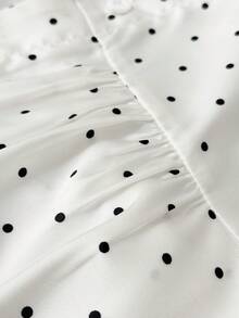 Sunspun Set 2 buc: cămașă cu mânecă lungă și fustă satinată verde-mazăre, croială în talie, potrivită pentru purtare zilnică, primăvară/toamnă și întâlniri.