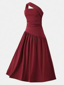 Đầm dài sang trọng, cao cấp, hở vai, ôm eo, kiểu dáng thanh lịch, thích hợp cho thiếu nữ. - Đỏ - Xem 1