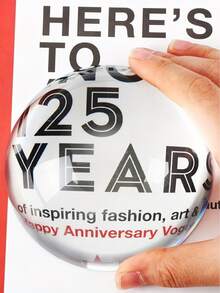 Madebyblanc 放大镜水晶镇纸 - 磨砂雕花透明桌面摆件 复古桌面装饰 阅读助手 多功能办公文具 美观桌面配件