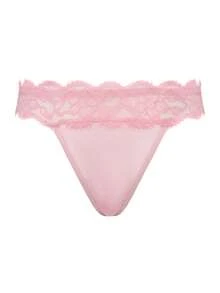 SHEIN Quần lót lọt khe lưới ren gợi cảm cho nữ - Màu Hồng baby - Xem 2