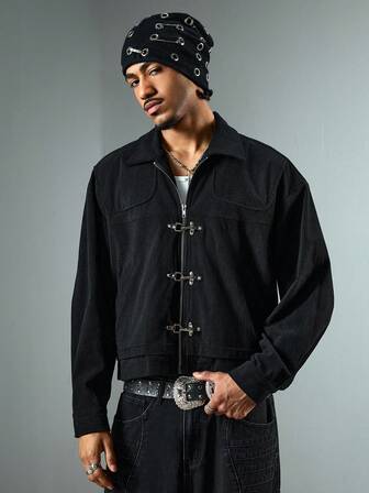 Street Life Men's Casual Versatile Corduroy Solid Color Jacket