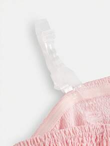 Girlism Tween Girl Woven Solid Color Bubble Pleated Double Layer Skirt Casual Strappy French Fairy Dress, Elegant Long Sleeve Cake Dress, Great For Casual & Daily Wear & School Daily In Autumn & Winter, For Christmas, Vacation, For Christmas, Party Wear, Birthday Dress, Valentine's Day, Wedding Season, Princess Dress, Valentine Day Kids - Pink - View 6