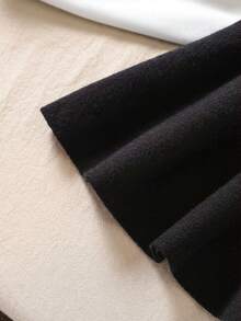 Souflis Souflis 女童休闲纯色毛衣半身裙套装，百褶裙，可爱童裙，粉色半身裙，黑色半身裙，女童黑色半身裙，百褶裙，黑色百褶裙，黑色半身裙 - 黑色 - 查看 4