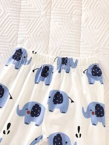 SHEIN 5pcs/Set Newborn Baby Boy Summer Outfit, Includes Cute Bear Print Knit Soft Bodysuit, All-Over Print Pants, Hat, Bib, Gloves Baby Unisex Clothes Sets Baby Boy Clothes Baby Boys Sets Newborn Baby Boy Clothes