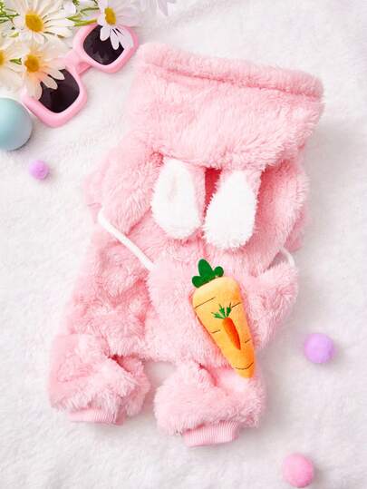 PETSIN Cuddly Thick Pet Jumpsuit – Cute Four-Legged Fleece Pajamas For Small Dogs & Cats, Cozy Autumn/Winter Outfit For Play And Relaxation