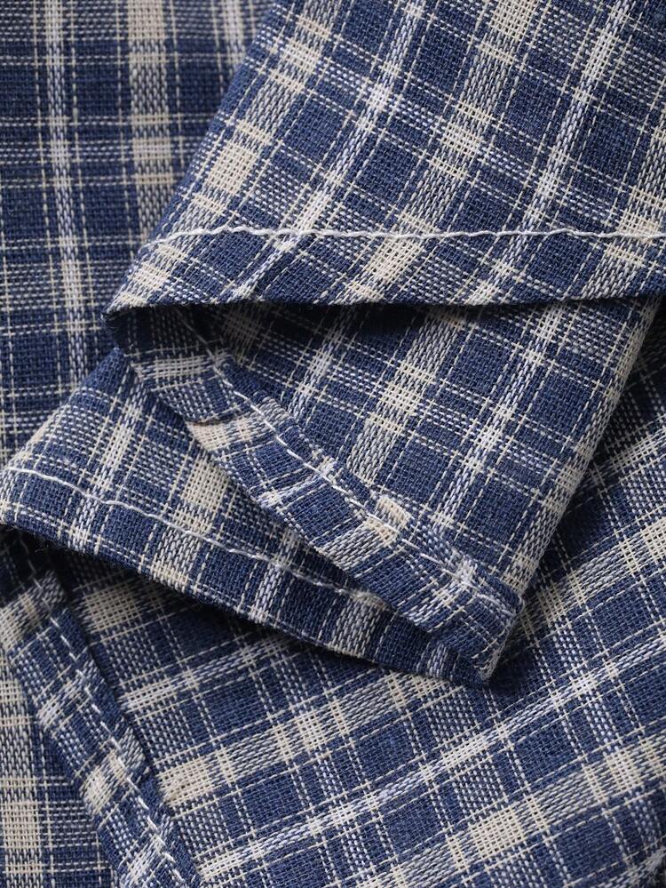 Baby Boy Plaid Long Sleeve Single-Breasted Casual Shirt