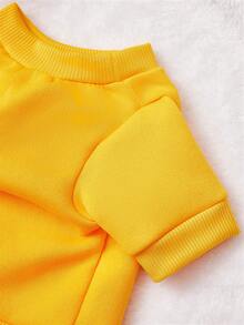 PETSIN 1 Piece Cute Animal Print Sweatshirt In Yellow Autumn And Winter, Warm And Skin Friendly Pet Clothing - Yellow - View 7