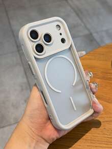 Funda de teléfono con protección de cámara translúcida mate, carga inalámbrica magnética compatible con iPhone 17 ProMax, 17Pro, 17Air, 17, 16, 15, 14, 13, 12, 11 Pro Max, cubierta trasera blindada - Gris - Ver 4