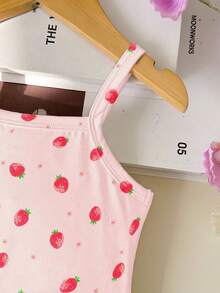 SHEIN Baby Girls Comfortable Fruit Print Romper - Multicolor - View 8
