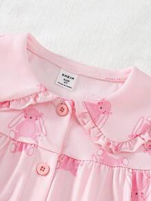 2pcs/Set Girls Minimalist Elegant Short Sleeve Top And Pants Set - Multicolor - View 5