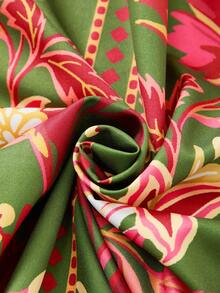 Swim Oasis 2026 New Women's Swimwear Arrival South American Floral Retro Print Chiffon Shawl For Women For School,Suitable For Holiday, Date, Afternoon Tea, Western, Cruise, Beach, Island, Road Trip, All Seasons, Music Festival, Boho Vacation,Bohemian Vacation, Chill Autumn ,Western Boho ,Elegant Tops For Women African Print Dress Juneteenth Dress Juneteenth Outfits For Women Caribbean Outfits For Women Dress Romper - Multicolor - View 8