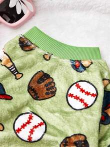 PETSIN 1件足球帽，印花法兰绒无头设计，秋冬季加厚保暖宠物服装 - 彩色 - 查看 7