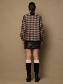 Freevana Áo sơ mi dài tay cổ chữ V kẻ caro phong cách Bohemian phương Tây cỡ lớn, bộ sưu tập xuân mới. - Nhiều màu - Xem 2