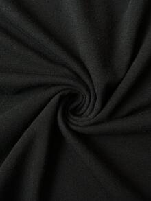 SHEIN 孕妇纯色长袖上衣、长裤和短裤哺乳套装，女士两件套，舒适两件套，女士裤装短裤套装，女士两件套服装 - 黑色 - 查看 6