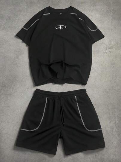 PAVTROS Conjunto de camisetas casuales de manga corta y cuello redondo para hombre, versátil para el verano