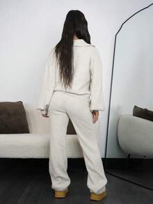 SAYEHFBABY 2 pièces Ensemble pull col et pantalon décontracté pour femmes, automne