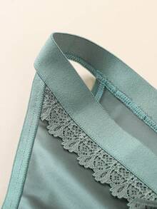 Bộ 3 quần lót thời trang nữ phối ren và nơ tương phản - Nhiều màu - Xem 4