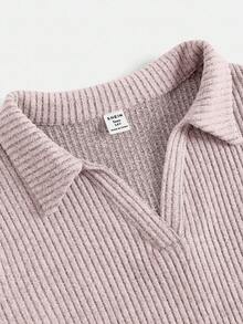 Girlism 少女纯色荷叶边袖露脐T恤 - 粉色 - 查看 3