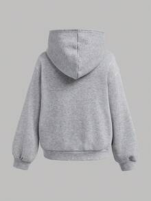 SHEIN 3pcs Tween Girl Basic Casual Black, White, Gray Sweatshirt Set - Multicolor - View 8