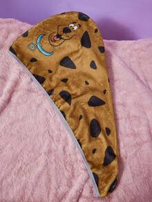 LOONEY TUNES X SHEIN 卡通图案黄色可爱吹干头发帽 - 棕色 - 查看 1