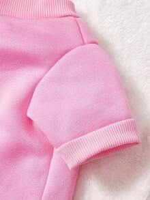 PETSIN 1 buc drăguț ochi mari pisică arc scrisoare imprimat animal de companie roz toamnă/iarnă gros cald haine pentru animale de companie - Roz - Vizualizare 7