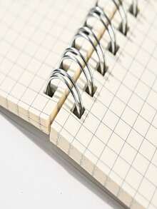 2 Packs PP Cover Metal Coil Notebook, Grid Inner Pages, Minimalist, Portable & Waterproof, Suitable For School And Office Use - Beige - View 6