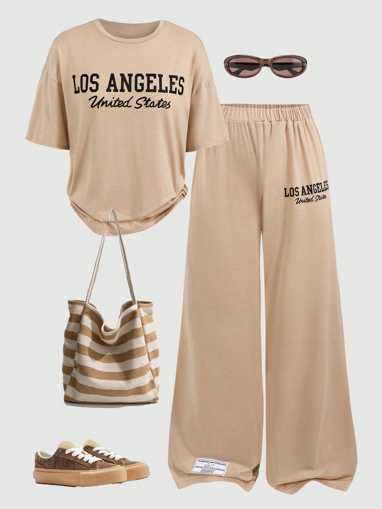 Girlism مجموعة من قطعتين للمراهقات، تي شيرت أكمام...