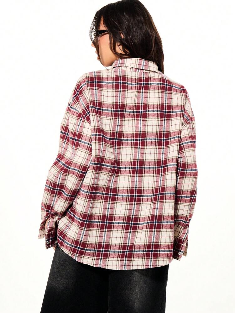 SUMWON WOMEN Plaid Shirt With Cross Print