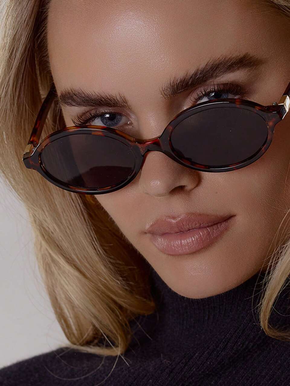 Tortoise Shell Oval Clear Lenses Faux Glasses
