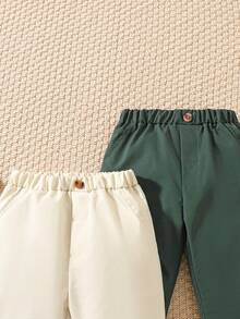 Souflis Souflis Set de 2 pantalones versátiles de color dual, formales y casuales, para bebé niño y niño pequeño, adecuados para todas las estaciones - Multicolor - Ver 3