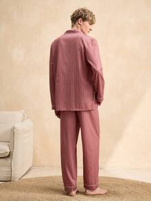 EverLounge Men's Comfortable Striped Print Loungewear Set - Multicolor - View 2