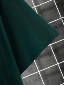 Manfinity Dauomo 男士休闲字母印花短袖T恤，夏季 - 彩色 - 查看 4