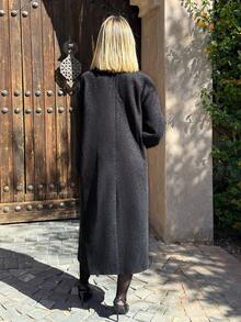 Mélanie ORL 休闲立领长款大衣 - 黑色 - 查看 2