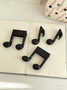 Madebyblanc 黑色音符形小夹子，通用音符夹，钢琴乐谱夹，音符形小夹子，晾干夹，防风夹，食品密封夹，文件夹 - 彩色 - 查看 5