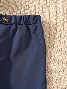 Souflis Souflis 2pcs/Set Baby Boy Infant Toddler Formal & Casual Versatile Dual-Color Pants, Suitable For All Seasons - Multicolor - View 5