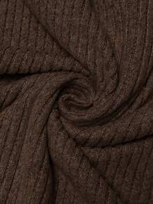 Lounesse Áo liền thân cỡ lớn kiểu dáng thanh lịch, thoải mái, tay áo ren phối họa tiết, cổ tim, chất liệu gân mềm mại. - Cà phê nâu - Xem 7