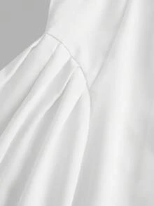 Firerie Kids Tween Girls Lace Puff Sleeve Waist Splice Dress, White, Elegant, Sweet, Cute, Fashion, Versatile, Suitable For Holidays And Parties - White - View 4