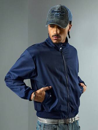 Men's Plaid Casual College Style Jacket, Autumn/Winter